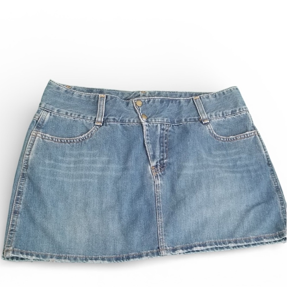 American Eagle Outfitters Denim Skirt Snap Zip Skirt Size 8